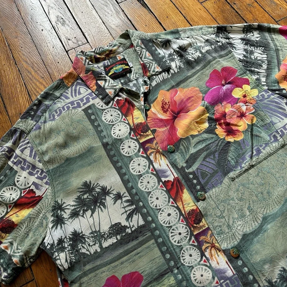 Jams World 30th‎ Anniversary Collectors Edition Hawaiian Shirt Camp Men L Beach - Picture 2 of 9